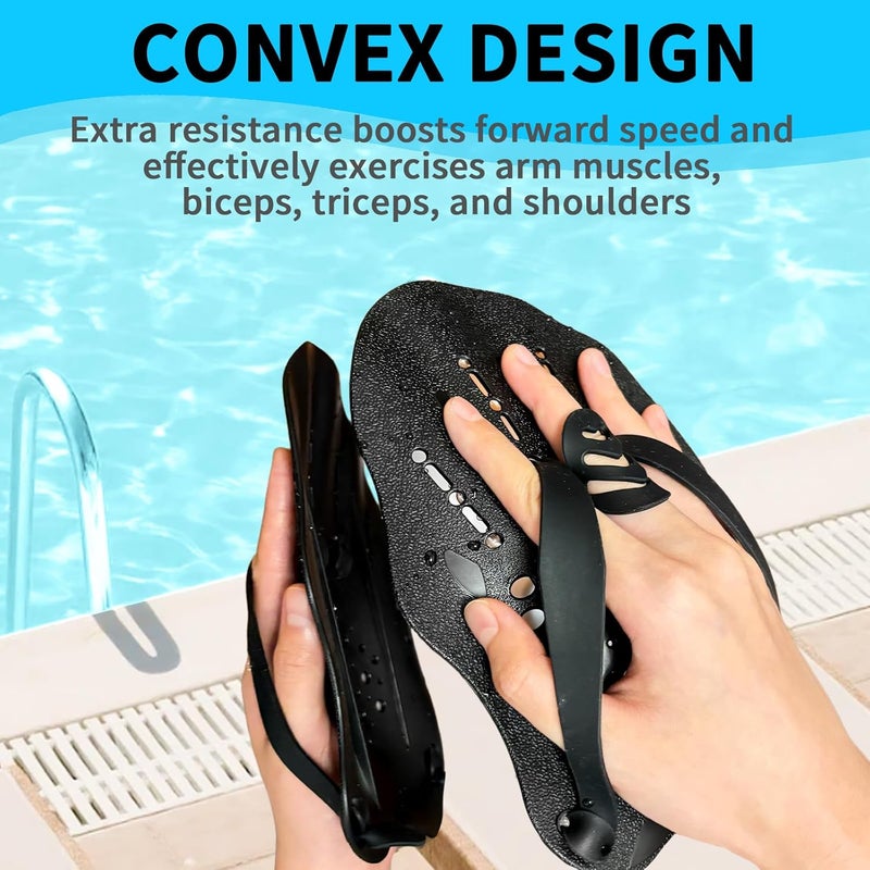 MCSDFN 2 Pcs Swim Hand Paddles, Swim Paddles with Adjustable Straps for Lap Swimming Training Hand Paddles for Novice and Professional Use - Image 3